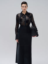 High-Waisted Vegan Leather Midi Skirt with Tailored Panel Seams and Back Vent